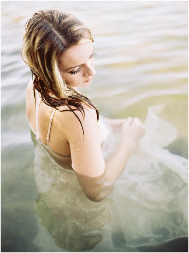 boudoir on film in the water by brushfire photography